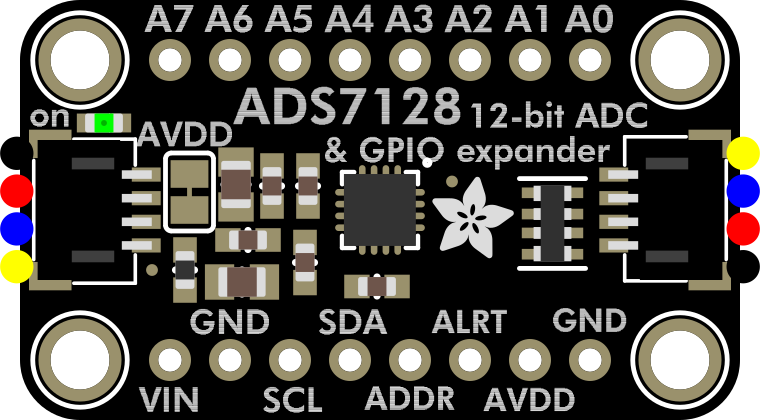 Image of Adafruit ADS7128 8-Channel ADC and GPIO Expander