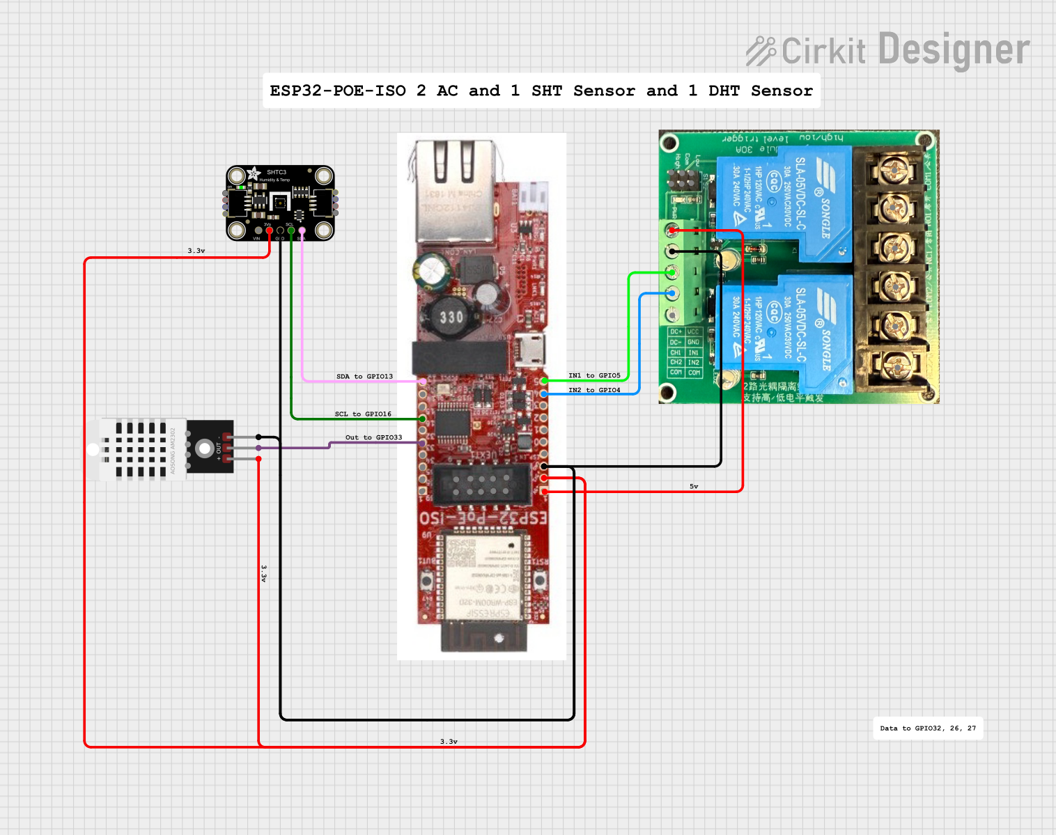 Image of ESP32-POE-ISO 2 AC and 2 Sensor: A project utilizing SHT31 in a practical application