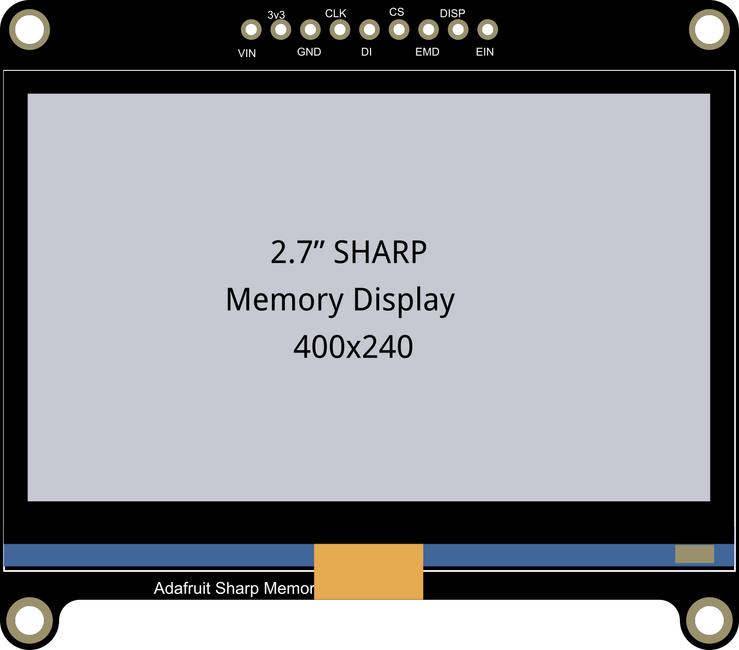 Image of Adafruit 2.7in 400x240 SHARP Memory Display