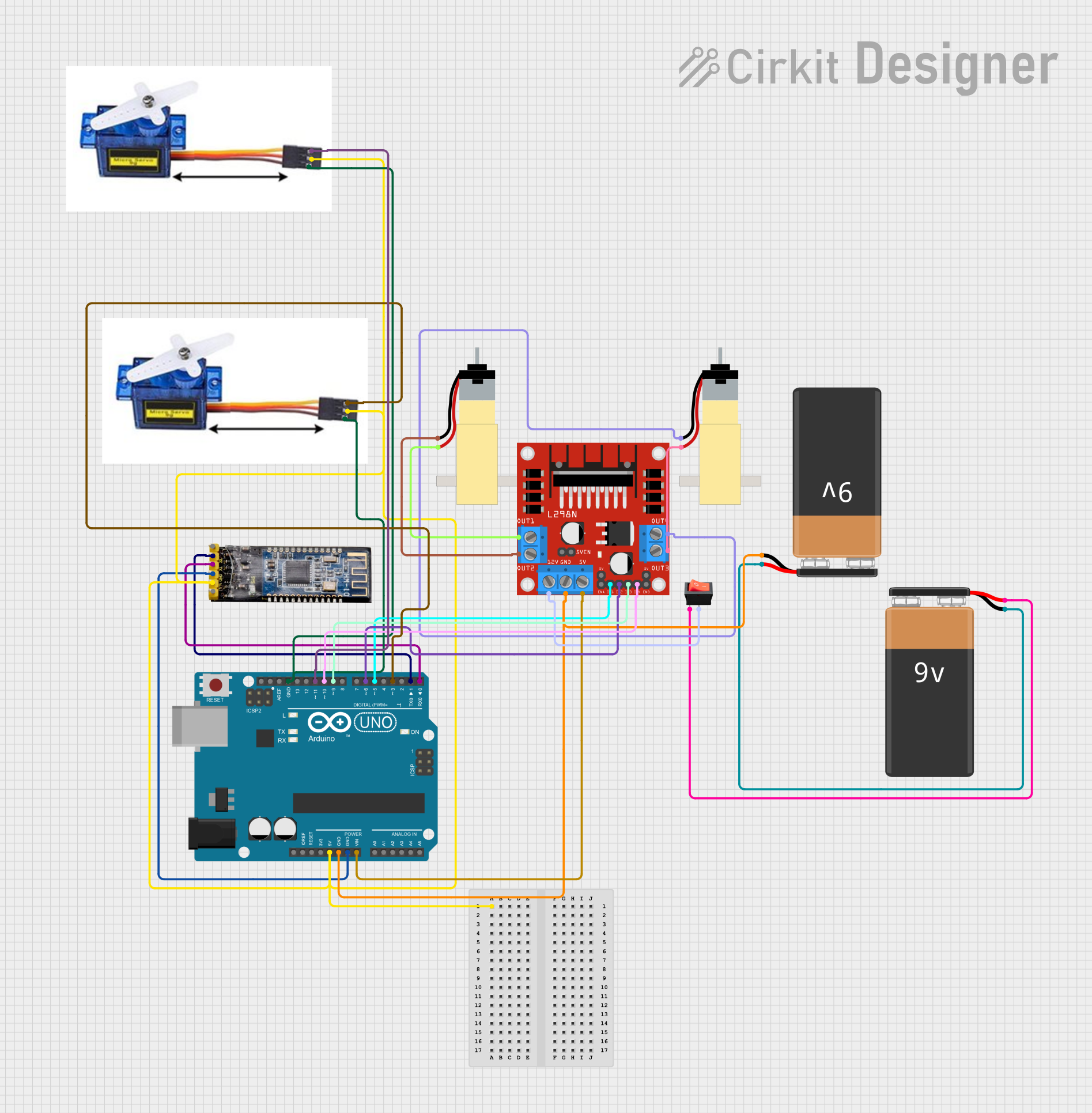 Image of circuit 2wd 2s: A project utilizing blueIOT RevB in a practical application