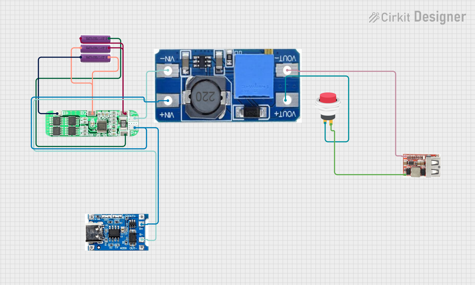 Image of Breadboard: A project utilizing Type-c Power Bank Module in a practical application