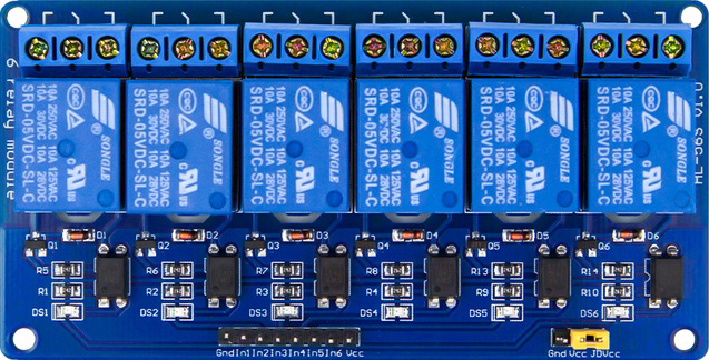 Image of 6 channel relay module