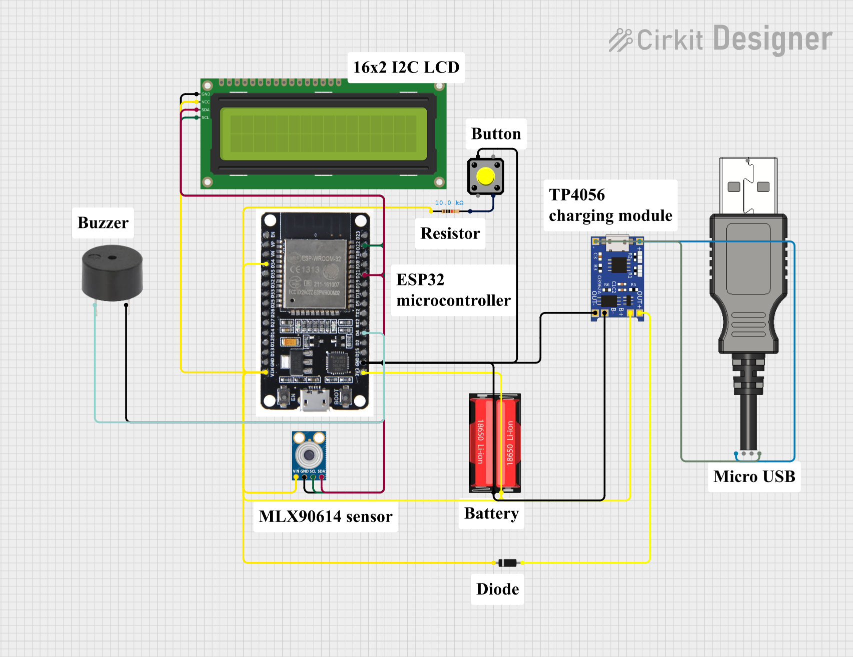 Image of infrared thermometer 4: A project utilizing 16304-SparkFun_Qwiic_TMP102_Digital_Temp_Sensor in a practical application