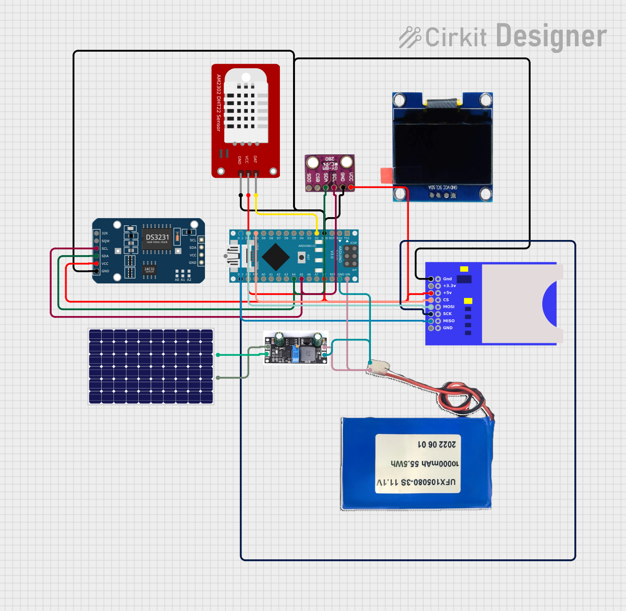 Image of Battery-Powered Weather Station with Arduino Nano and SD Card Logging