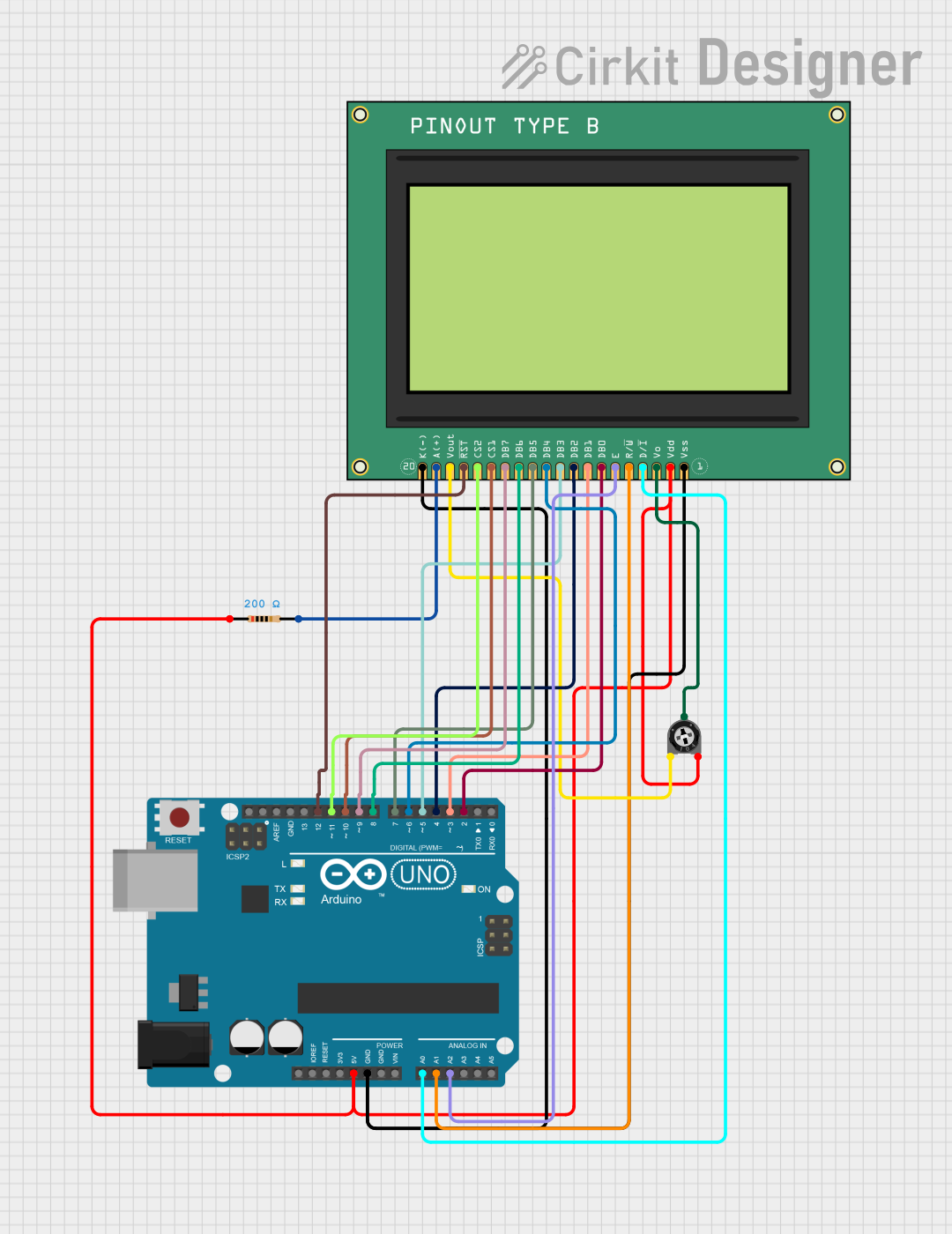 Image of GLCD Display Demo: A project utilizing Graphic LCD Display (GLCD 128x64) in a practical application