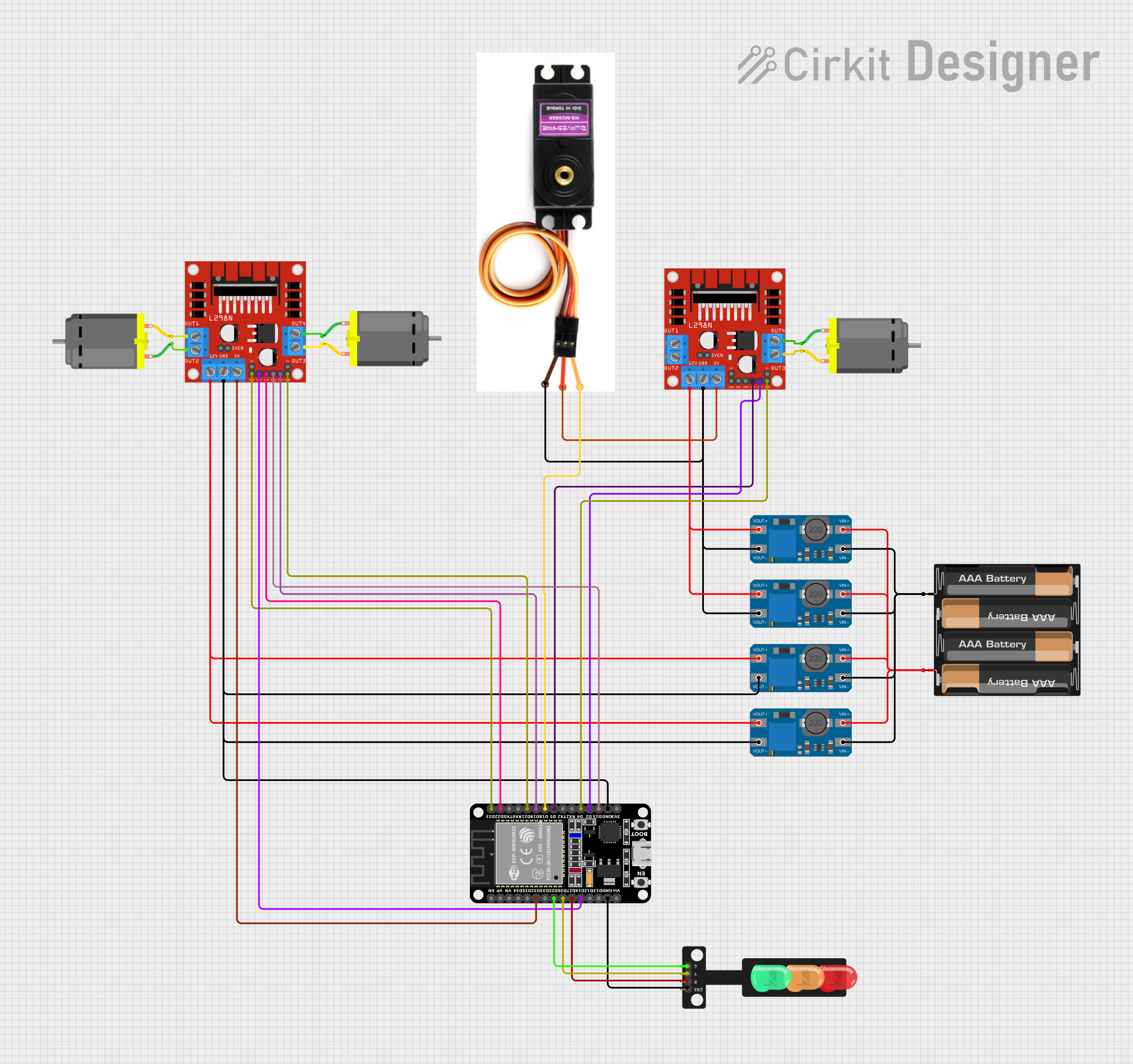 Image of Diagrama Elétrico - AutoBots: A project utilizing LM358 in a practical application