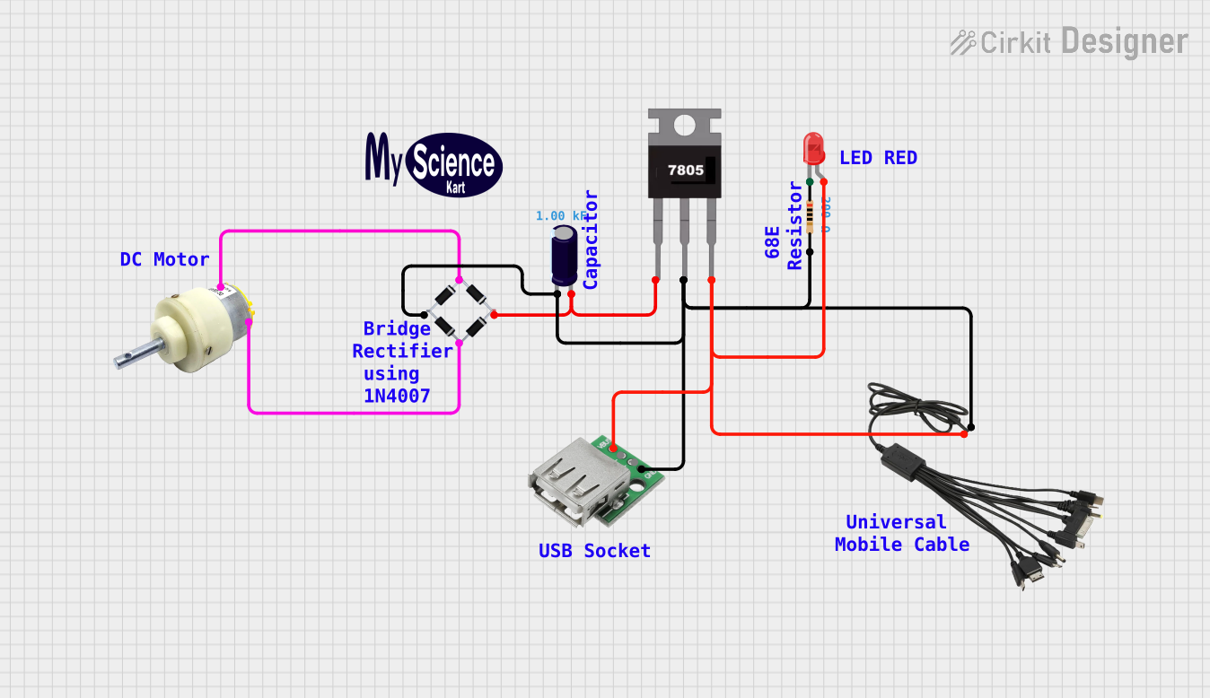 Image of Hand Crank mobile charger : A project utilizing 5V Adapter in a practical application