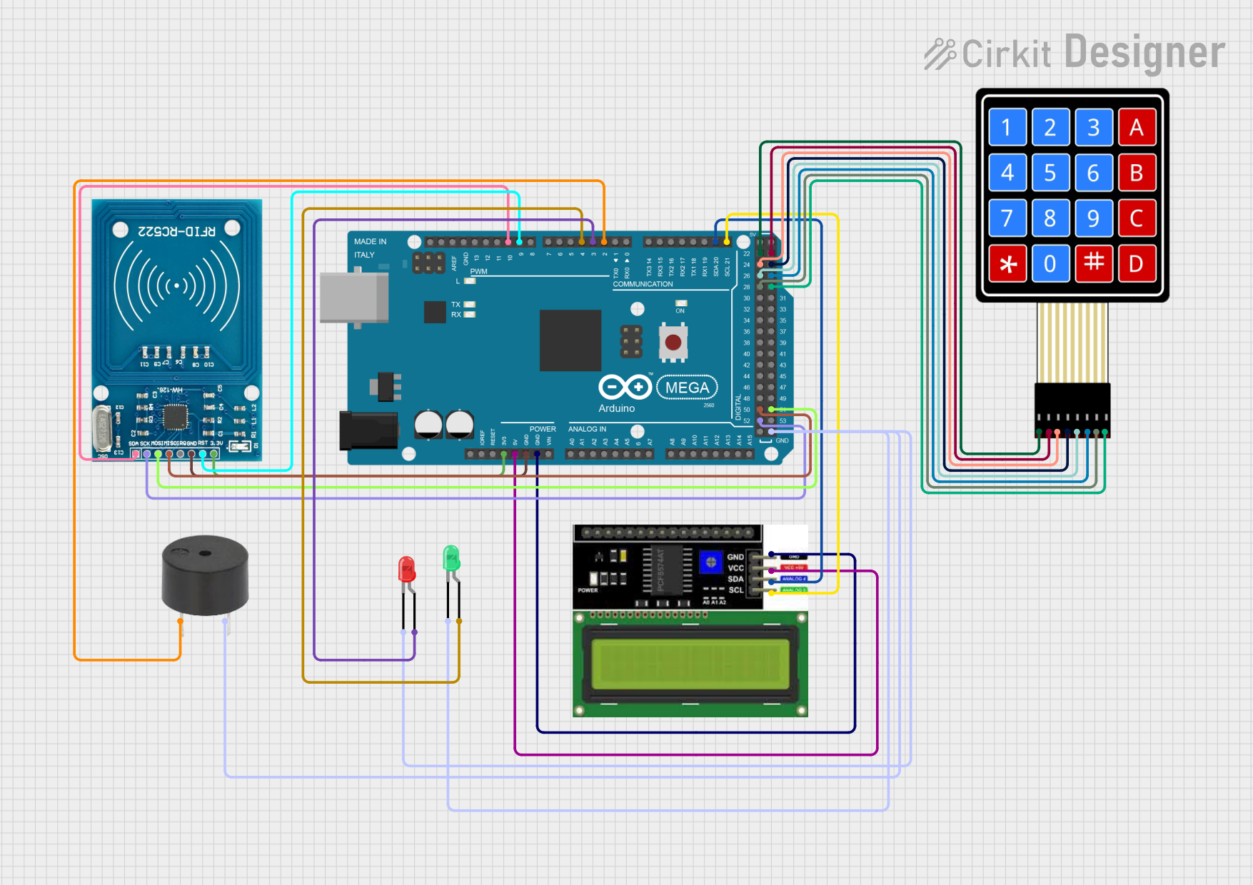 Image of WEAPONARY SYSTEM: A project utilizing Adafruit Trellis Monochrome Driver PCB for 4x4 Keypad and 3mm LEDs in a practical application