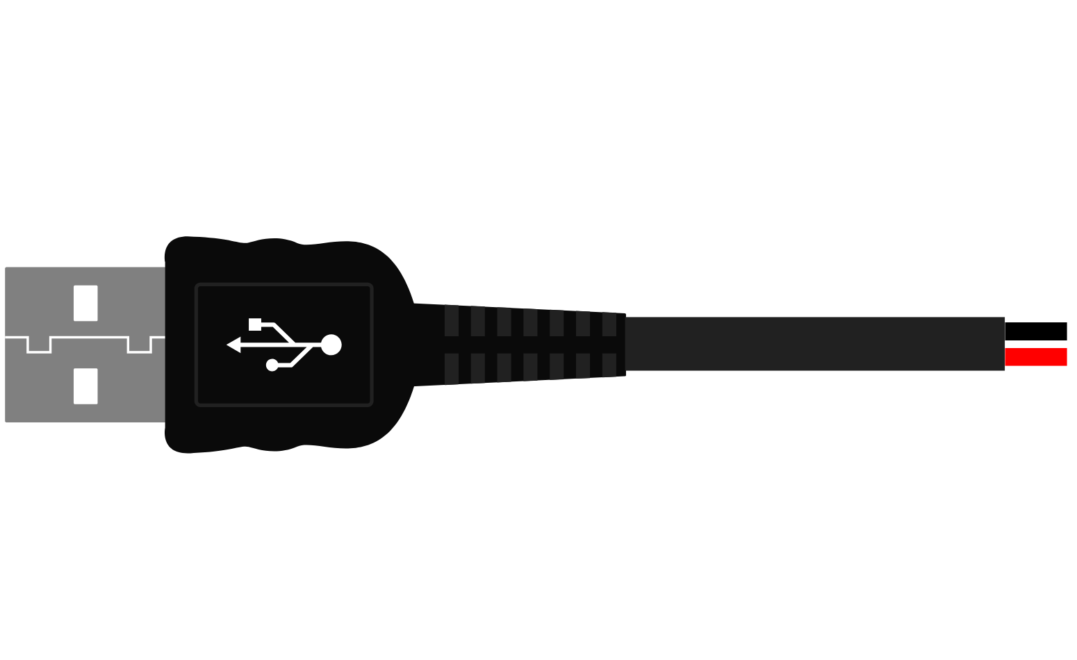 Image of USB male 2 pin connection