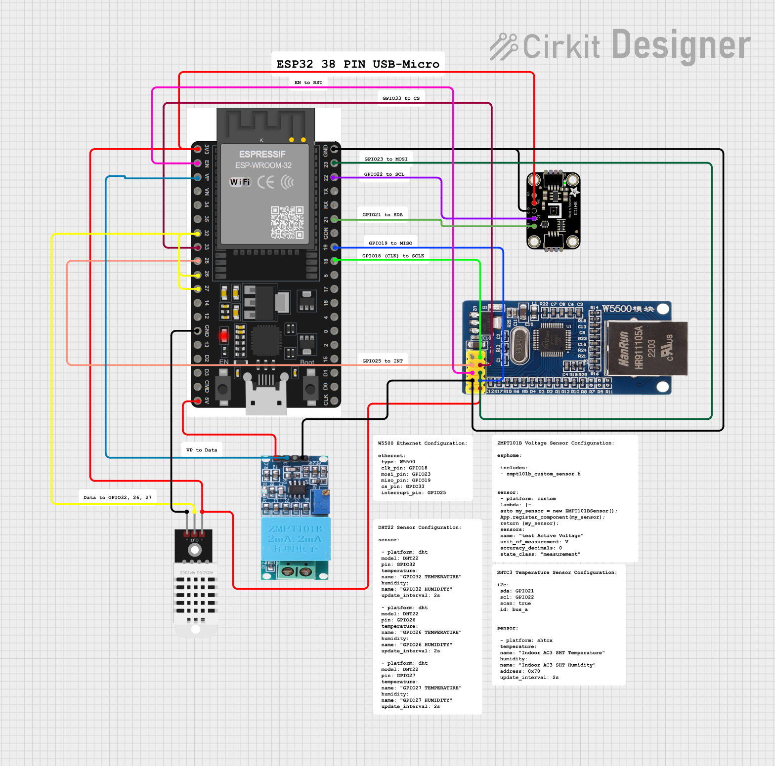 Image of ESP32 38Pin USBMicro: A project utilizing ENC28J60 Ethernet Module in a practical application