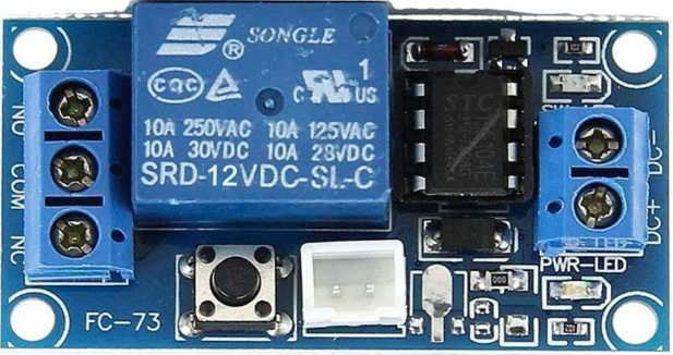 Image of 12V Single Button Bistable Self-Locking Relay Module One-button Push to Start and Stop Self-locking Relay Module