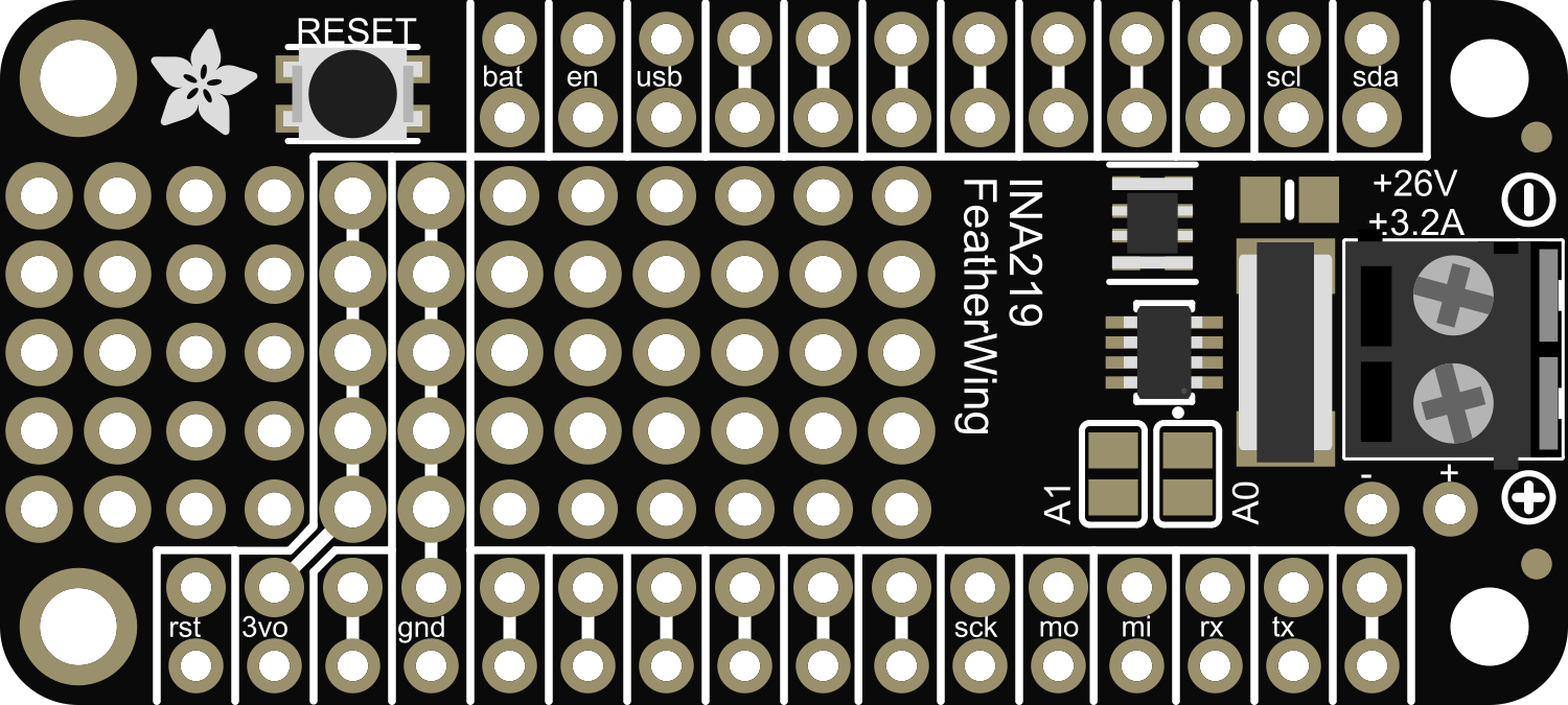 Image of Adafruit INA219 Current Sensor FeatherWing