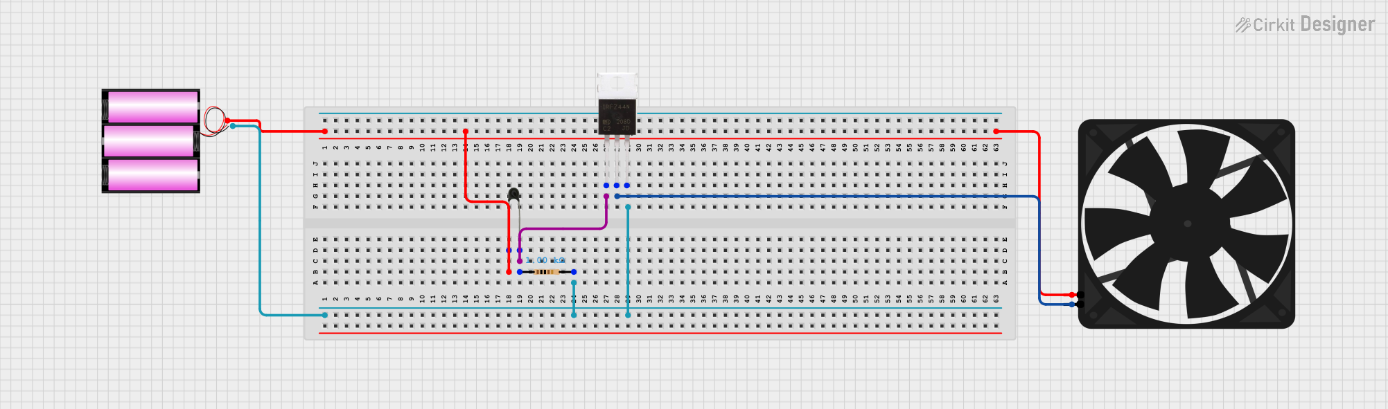 Image of Temperature Controlled Fan: A project utilizing IRFZ44N in a practical application