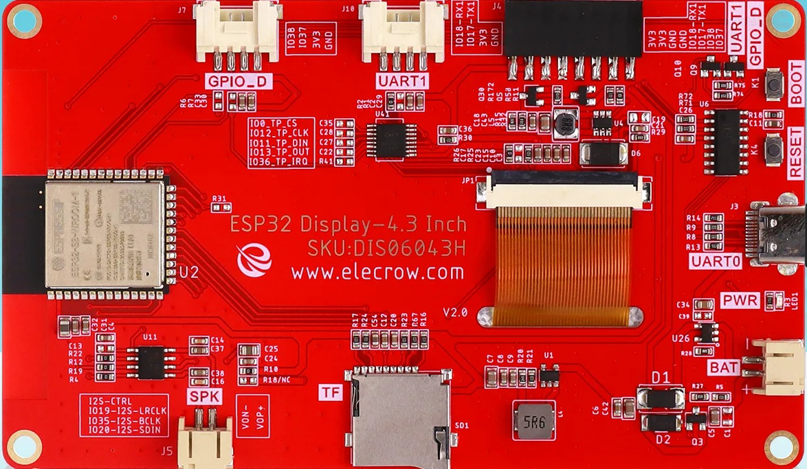 Image of Elecrow esp tft 4,3 