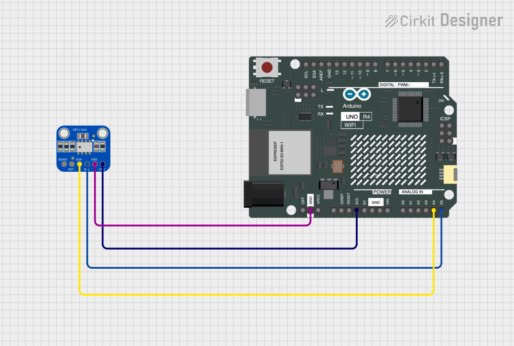 Image of idk: A project utilizing Adafruit MPL3115A2 I2C Barometric Pressure, Altitude, Temperature Sensor in a practical application