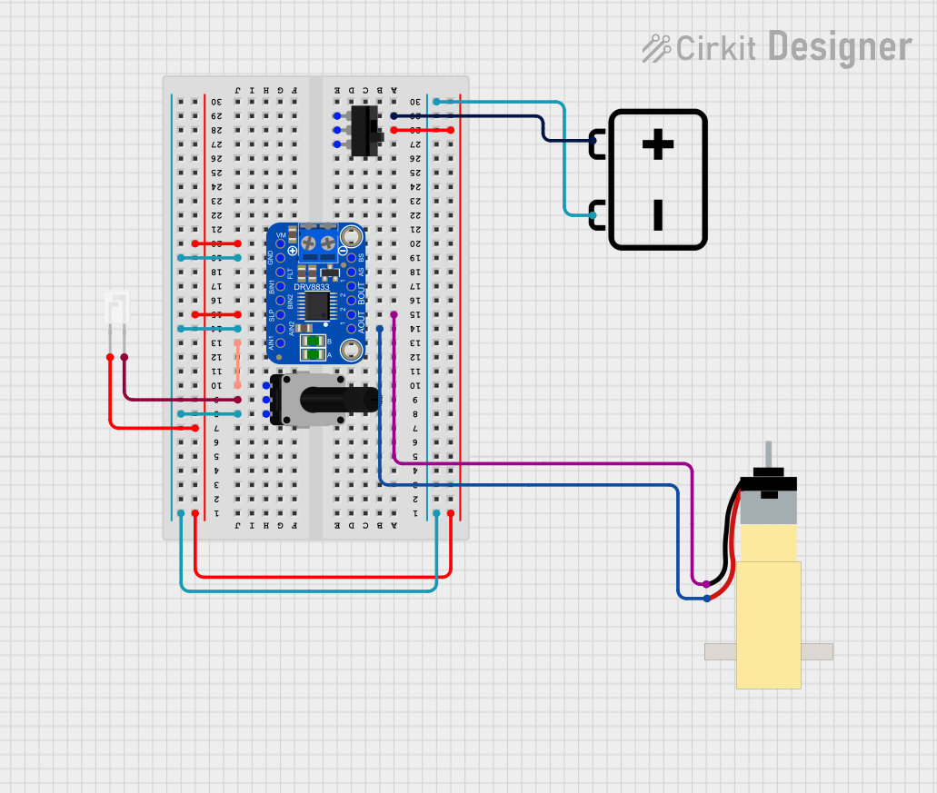 Image of MotorDriver with PhotoRes: A project utilizing Adafruit DRV8871 in a practical application