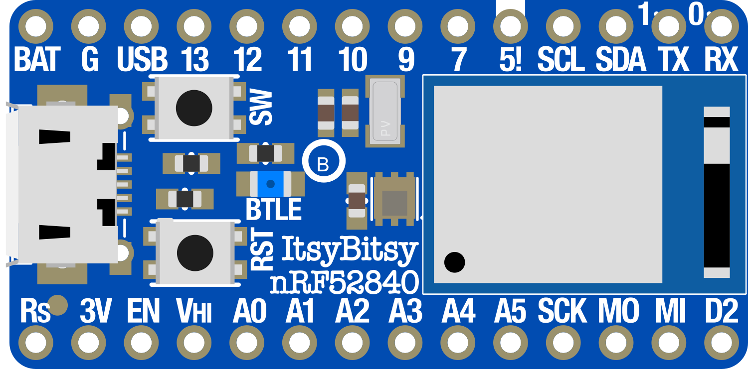 Image of Adafruit ItsyBitsy nRF52840