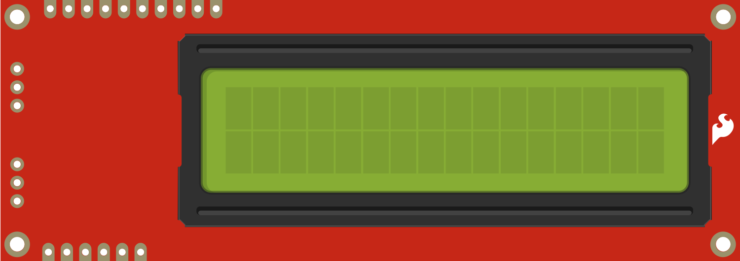 Image of Serial Enabled 16x2 LCD - Black on Green 5V