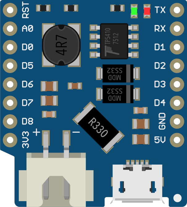 Image of WeMos D1 Mini Battery Shield