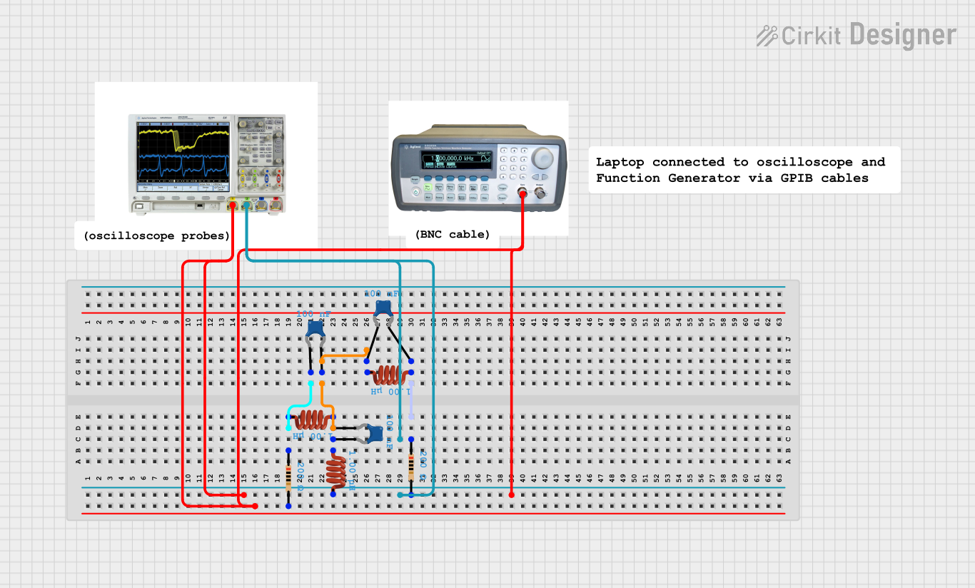 Image of lab 9: butterworth band pass circuit configuration: A project utilizing Mixed Signal Oscilloscope in a practical application