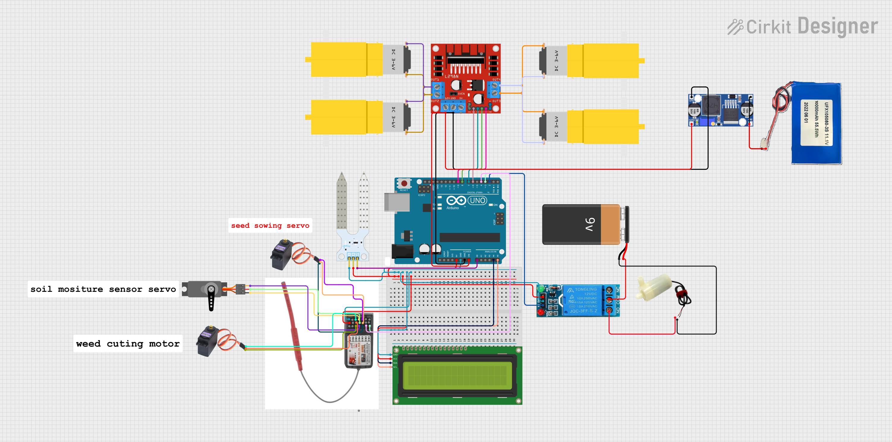 Image of Arduino UNO-Based Smart Irrigation System with Soil Moisture Sensor and LCD Display