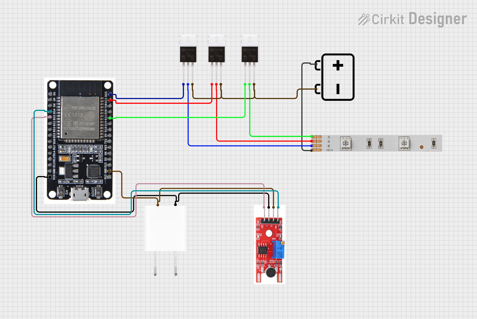 Image of LED sound sync d2: A project utilizing Elegoo Sound Sensor in a practical application