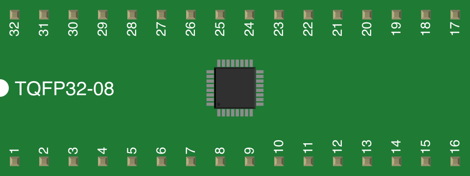 Image of ATmega328 TQFP-32 on DIP Adapter