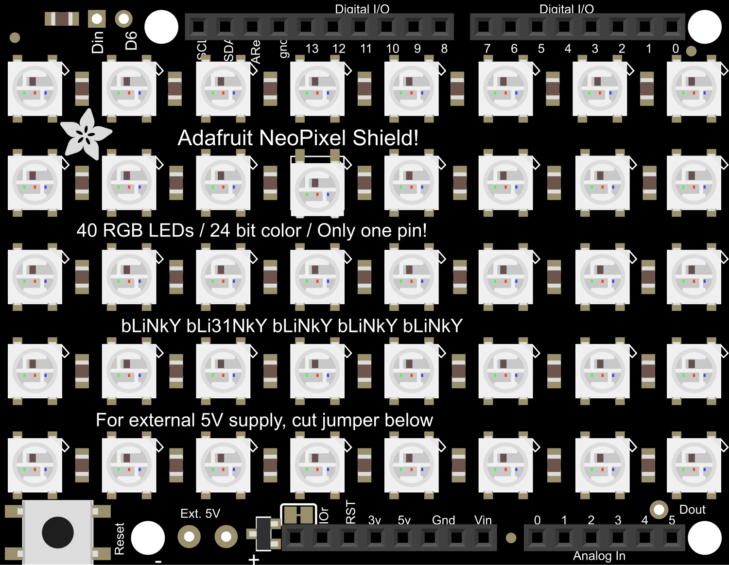 Image of Adafruit NeoPixel Shield