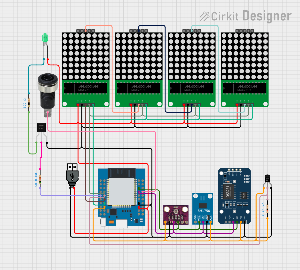 Image of Copy of Zegarek: A project utilizing Adafruit Mini 8x8 LED Matrix Backpack Pure Green in a practical application