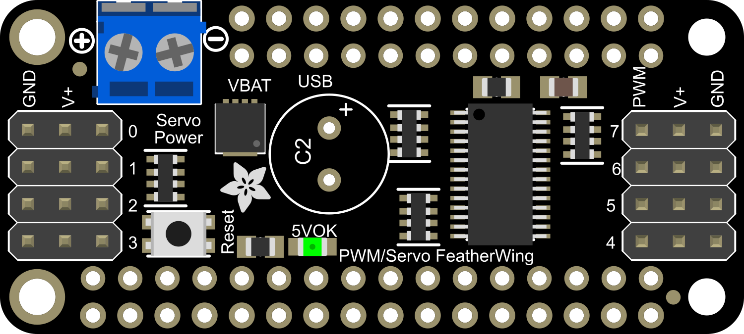 Image of Adafruit PWM Servo Featherwing