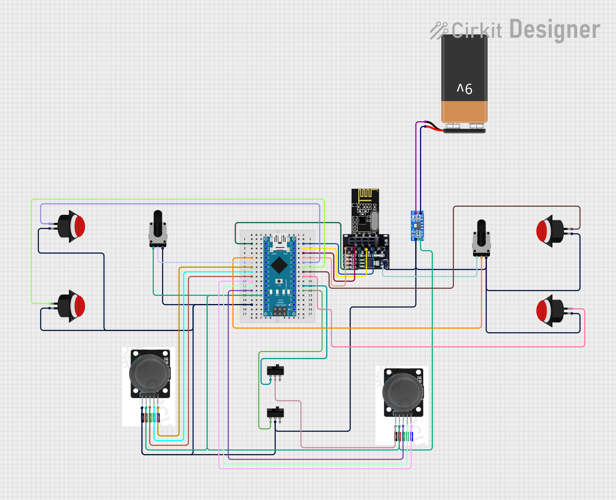 Image of Schema RC ovládač: A project utilizing Adafruit Rotary Trinkey in a practical application