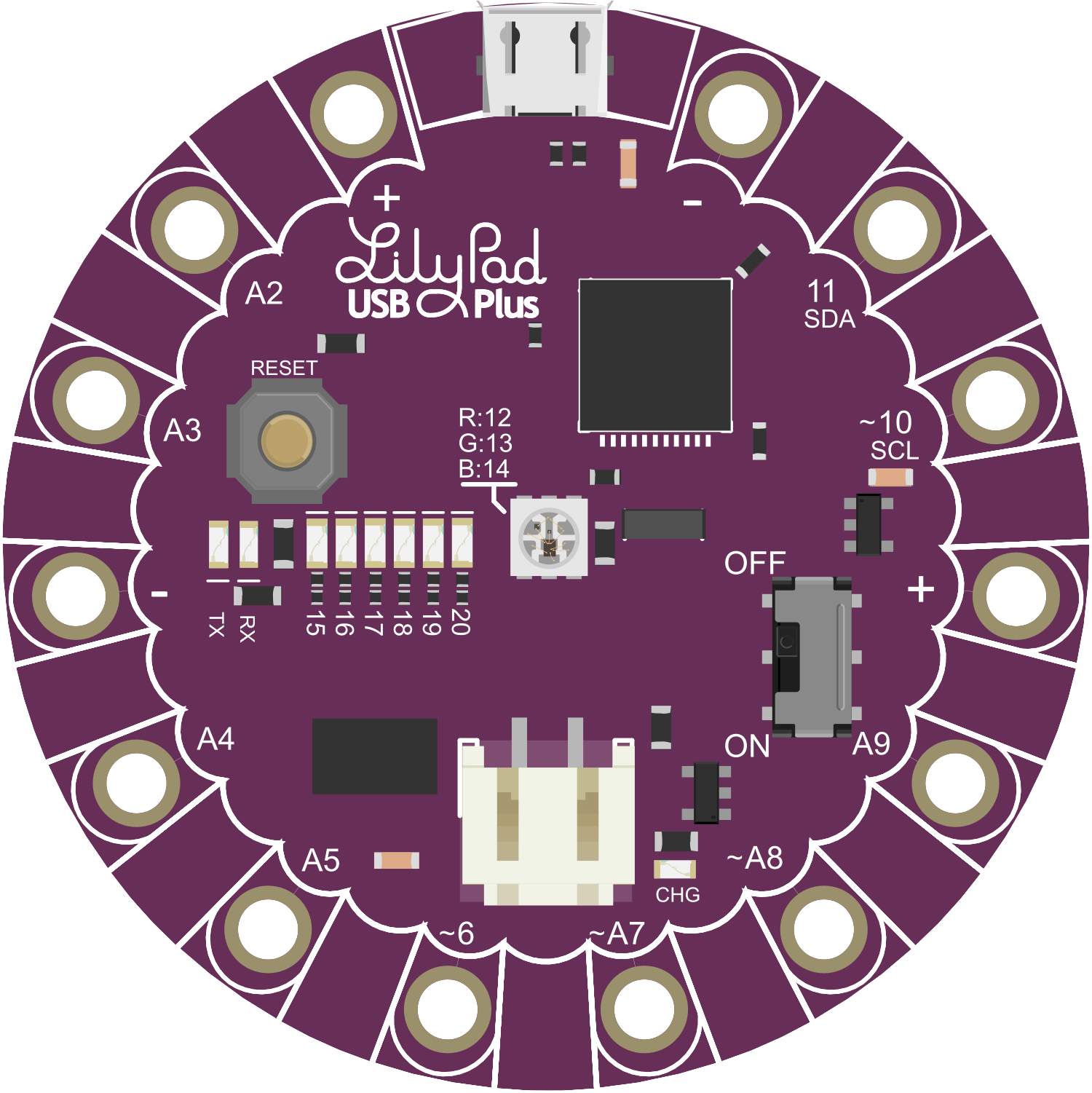 Image of SparkFun LilyPad USB Plus