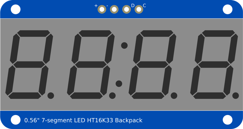 Image of Adafruit 0.56 inch 7-segment LED Backpack