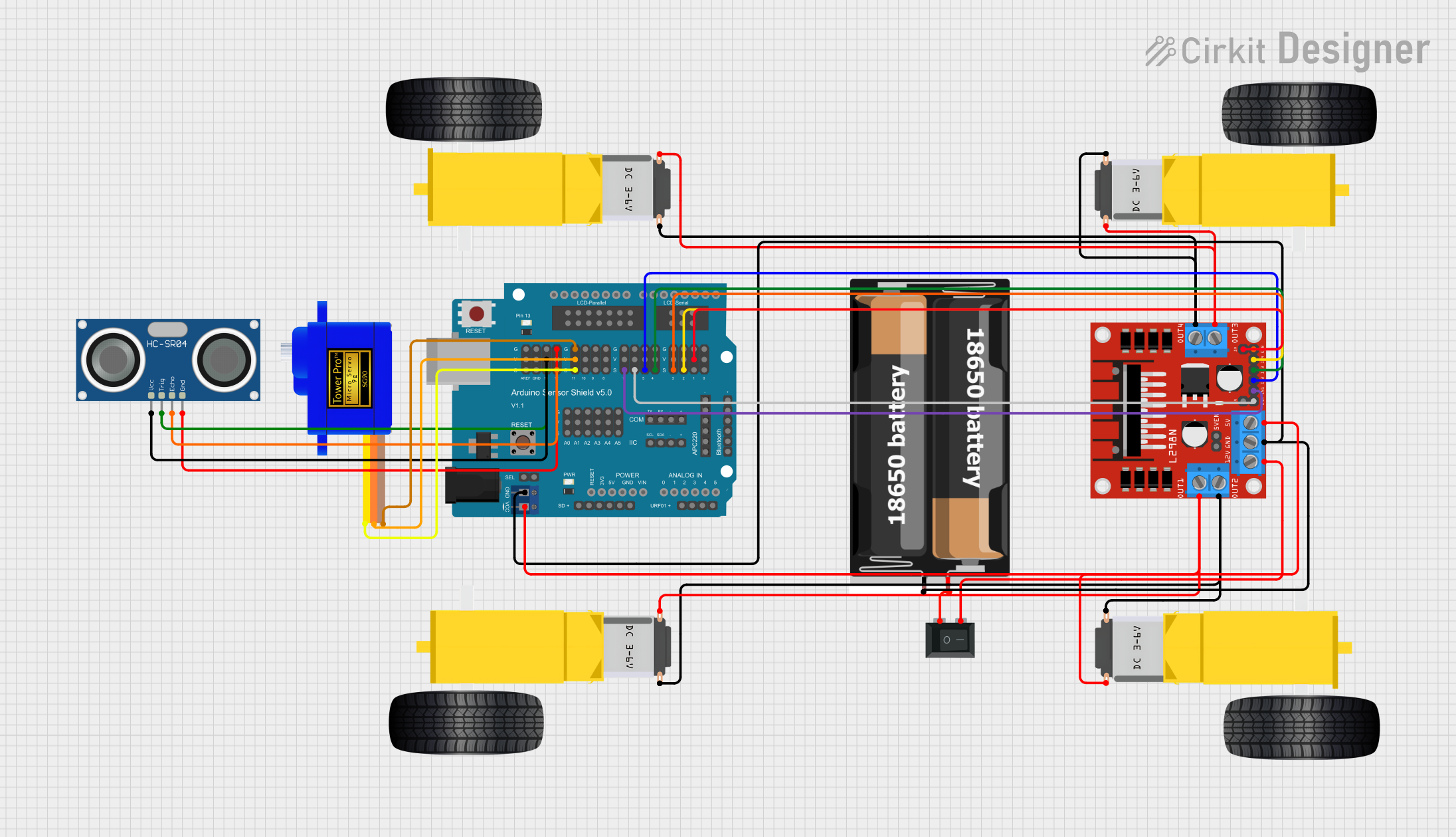 Image of Arduino-Controlled Robotic Vehicle with Ultrasonic Obstacle Avoidance