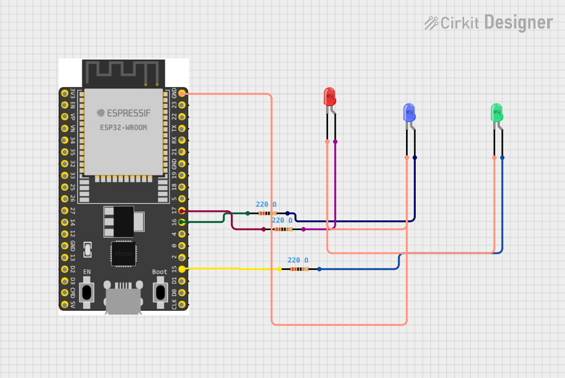 Image of ESP32 Counter LED: A project utilizing LED_RED in a practical application