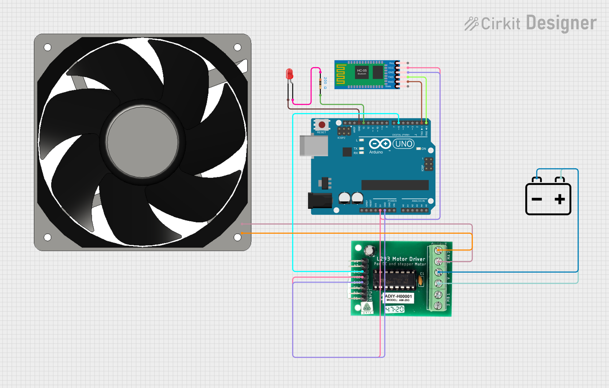Image of hc052: A project utilizing DC Motor Module with Fan Blade in a practical application