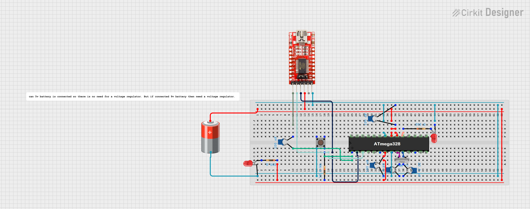 Image of Homemade Arduino using ATmega328: A project utilizing Atmega 16 in a practical application