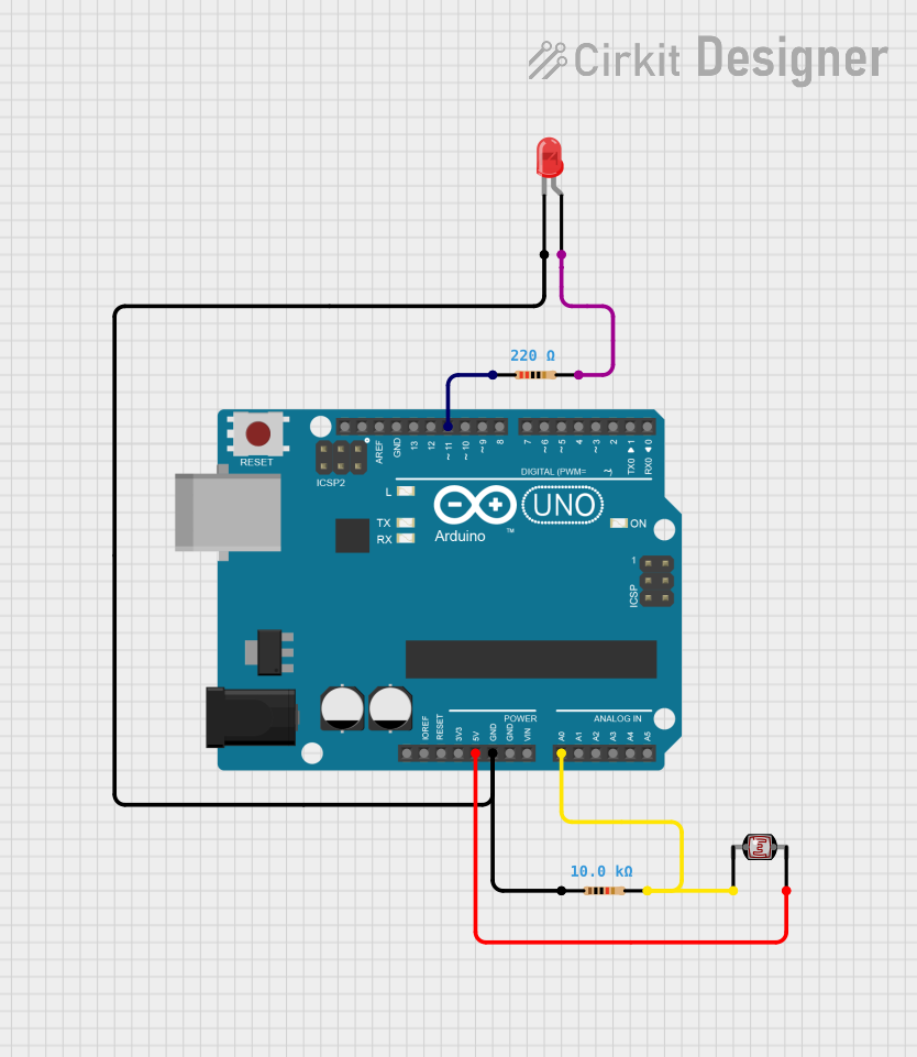 Image of Measuring Brightness with Arduino UNO and LDR: A project utilizing Photoresistor Light Sensor 3Pin 3.3V-5V 5MM LDR LM393 in a practical application