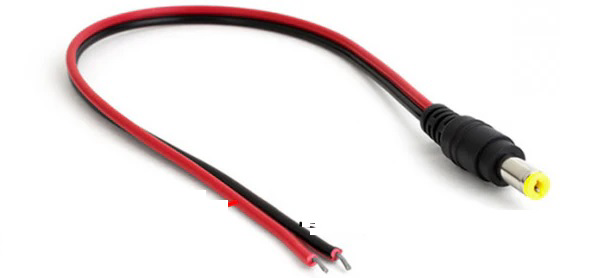 Image of DC Male Barrel Jack Power Connector with Wire