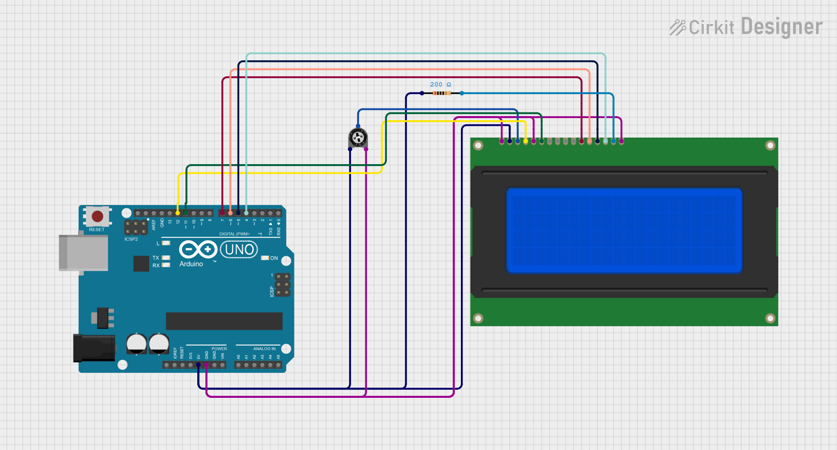 Image of Arduino LCD Display with Trimmer Potentiometer