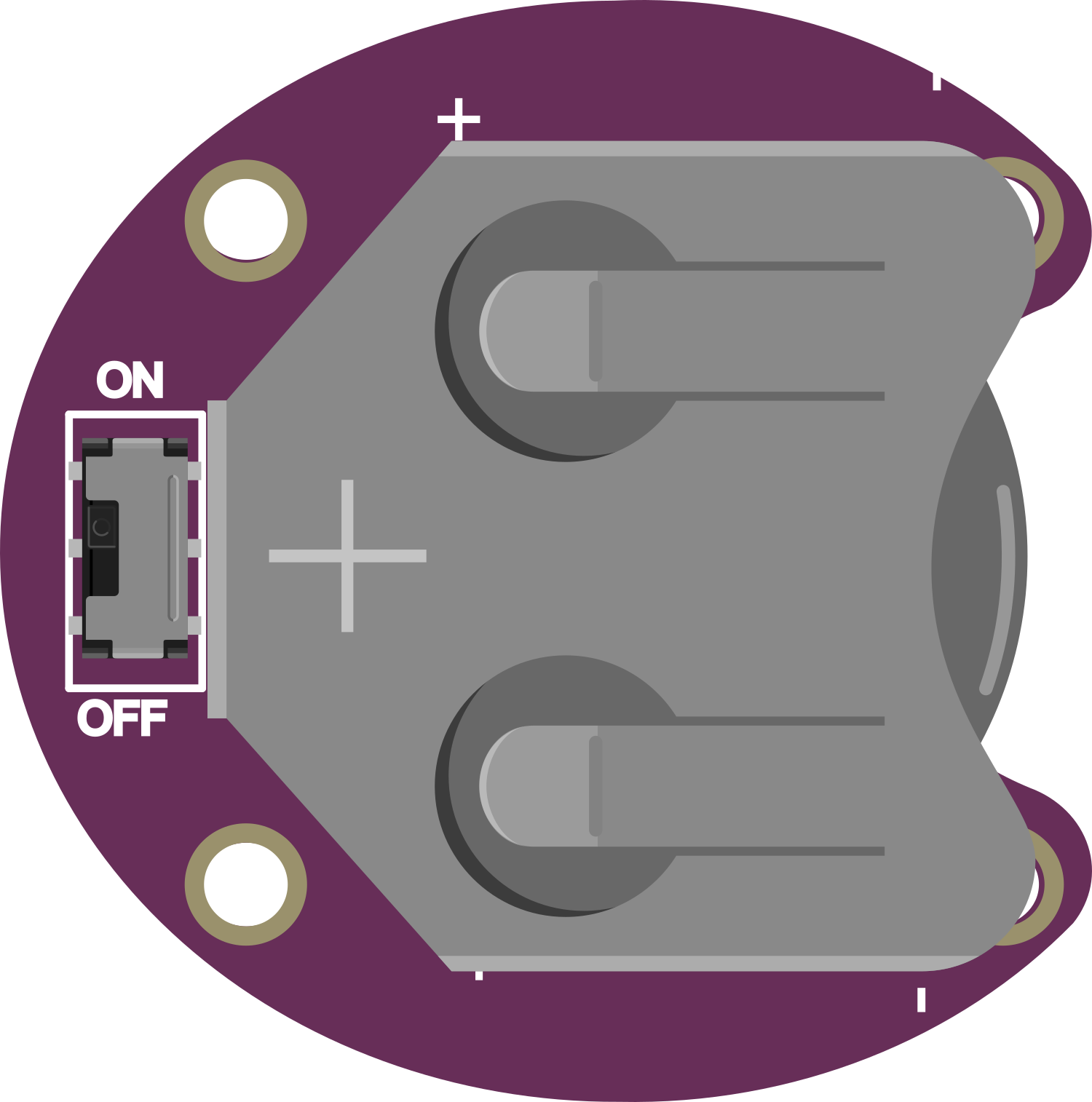 Image of LilyPad Coin Cell Battery Holder - Switched