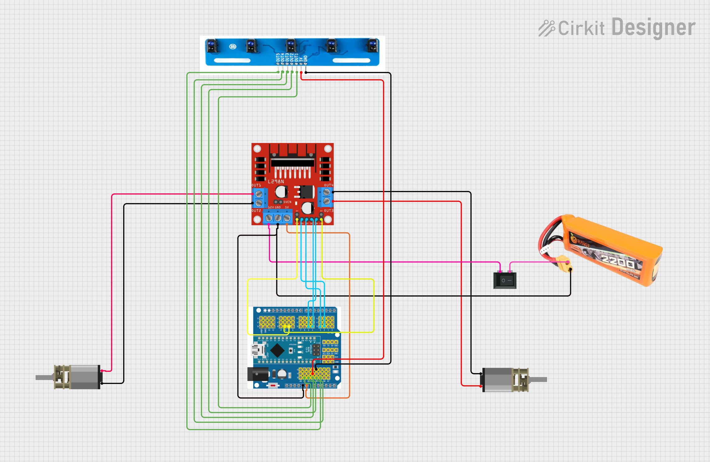 Image of LFR: A project utilizing L298D in a practical application