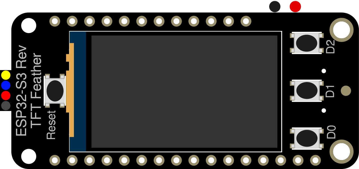 Image of Adafruit ESP32-S3 Reverse TFT Feather