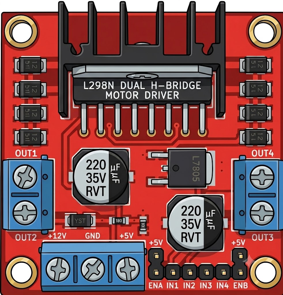 Image of L298N Dual H-Bridge Motor Driver