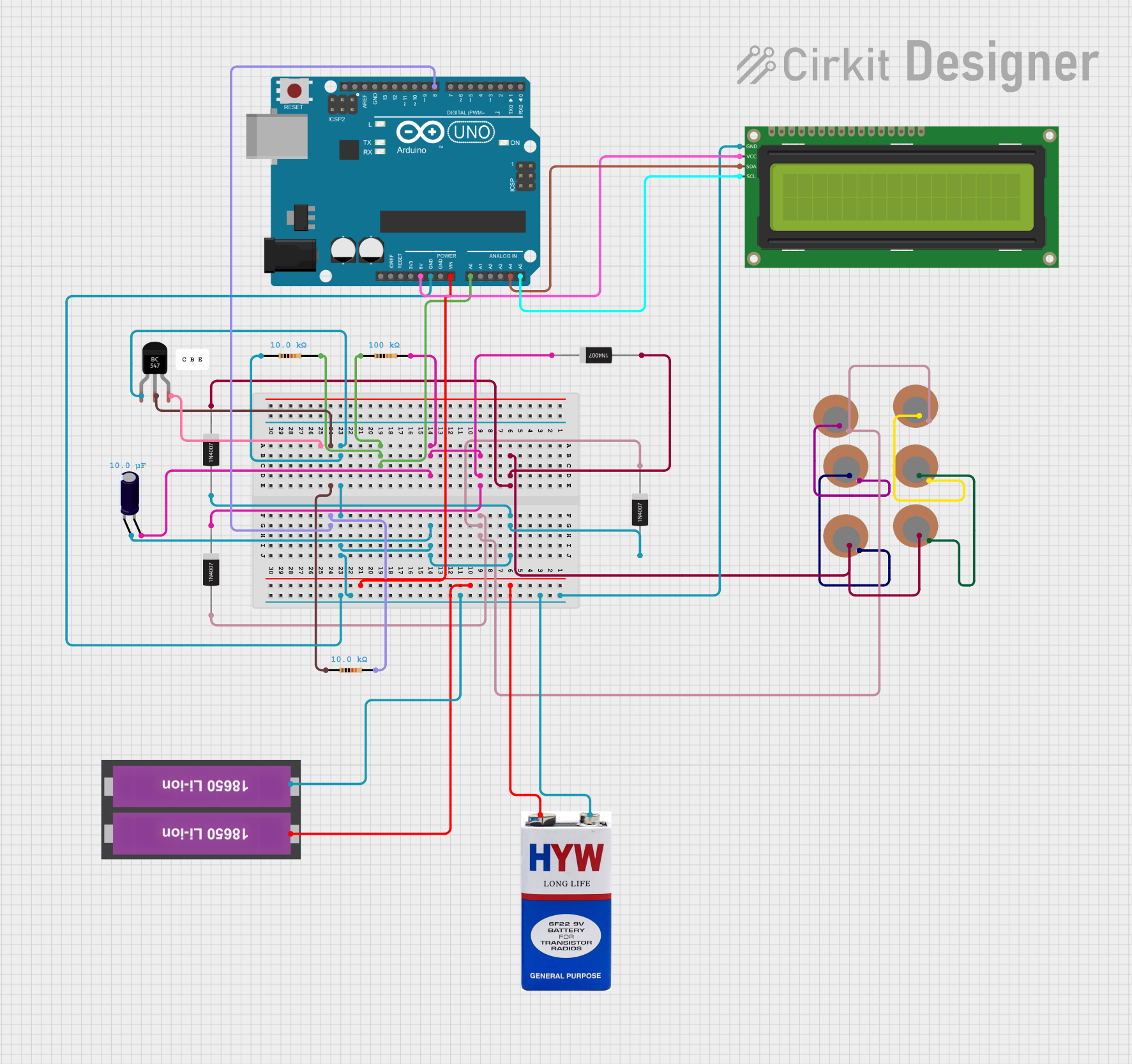 Image of foot step pow ckt: A project utilizing Piezo Sensor in a practical application