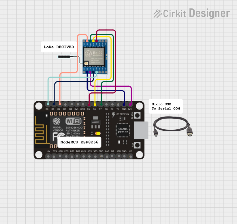 Image of LoRa Reciver: A project utilizing Mtiny ESP8266 ESP-07S in a practical application