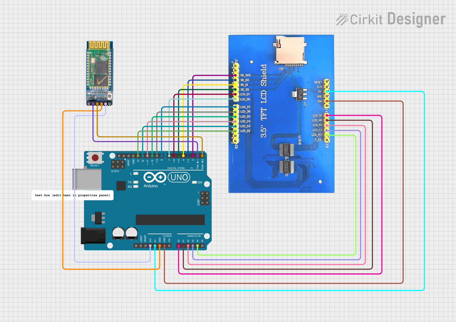 Image of TFT LCD based interactive notice board: A project utilizing 3.5 TFT LCD Shield (320 x 480) in a practical application