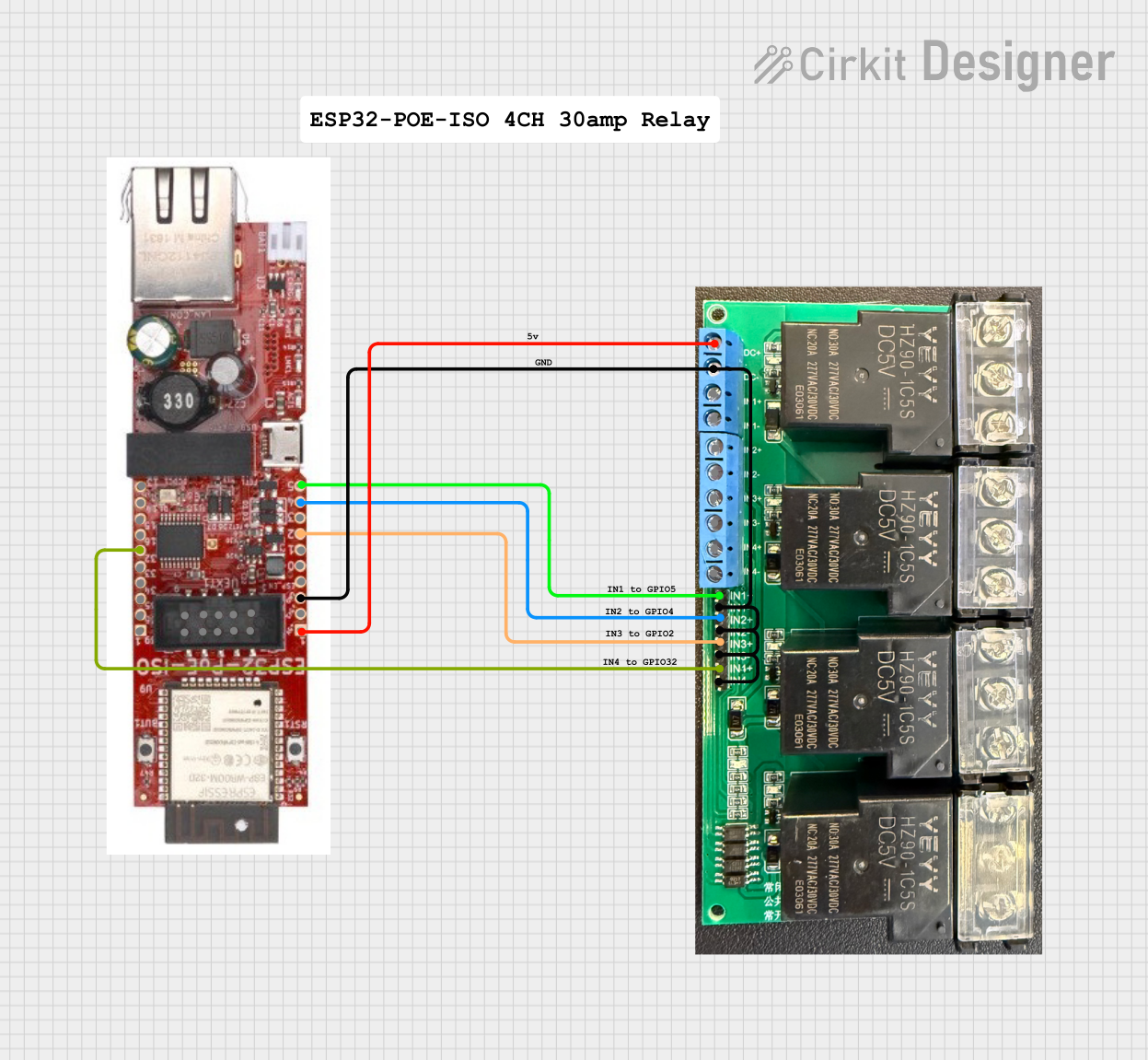 Image of ESP32-POE-ISO 4Channel Relay: A project utilizing ESP32-POE2 in a practical application