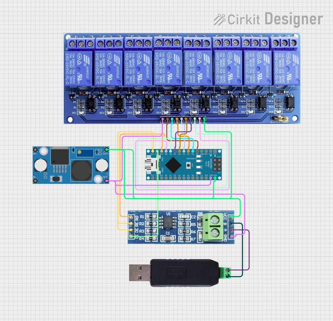 Image of RELAY RS485: A project utilizing dm13-5 module in a practical application