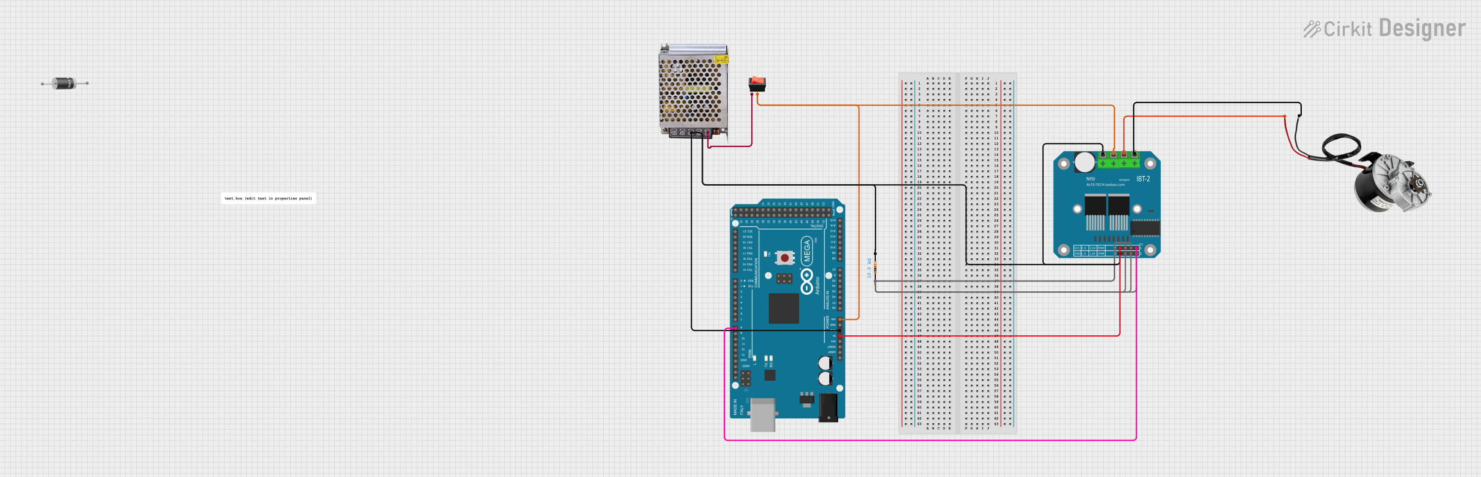 Image of DCmot+dst7960: A project utilizing 250W 12V ELECTRIC MOTOR BRUSH MOTOR DC in a practical application